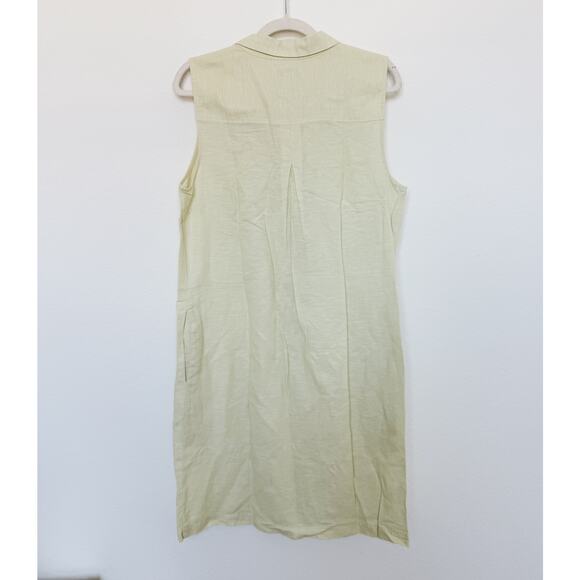 Liz Claiborne Linen Blend Dress Butter Yellow Size M Lagom Summer Coastal - Picture 6 of 8